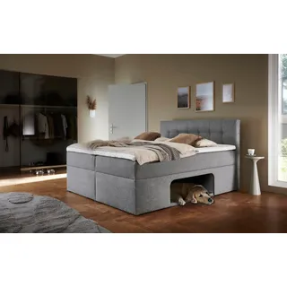 PLACES OF STYLE Boxbett Carolin, mit Nische inkl. gepolsterter Unterlage für Haustiere grau 142 cm x 210 cm x 70 cm
