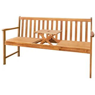 Spetebo Akazien Gartenbank 150 x 60 x 90 cm Beige