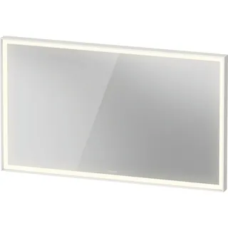 Duravit L-Cube Spiegel mit integrierter Beleuchtung, eckig, 1200x700x67mm, Weiß Aluminium Matt, LC7383018180100, Ausführung: mit Spiegelheizung
