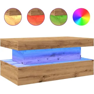 vidaXL Couchtisch mit LED-Leuchten Artisan-Eiche 90x50x40 cm - Braun