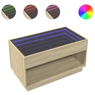 vidaXL Couchtisch mit Infinity-LED Sonoma-Eiche 90x50x50 cm - Weiß