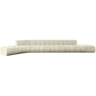 altdecor Eckcouch Samt 7-Sitzer Beige