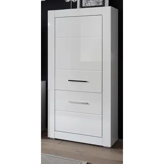 furn.design Highboard 65 x 142 cm Weiß Hochglanz
