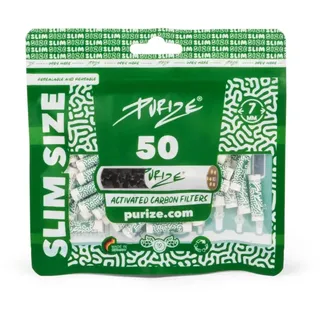 50 Stück Slim Size Aktivkohlefilter im Beutel Ø 7 mm - Weiß