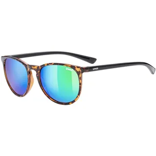 uvex LGL 43 - Sonnenbrille für Damen und Herren - verspiegelt - Filterkategorie 3 - havanna/green - one size