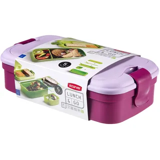Curver 00768-B35-00 Besteck Lunchbox, Plastik, lila, 23,5 x 13,5 x 6,3 cm