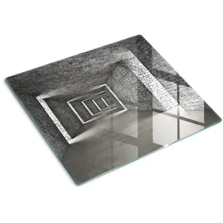 Tulup Glasplatte 60x52 cm Ziegel , Grau , Glas , 60x0.4x52 cm , Küchen, Küchenelektrogeräte, Herde, Herdabdeckplatten