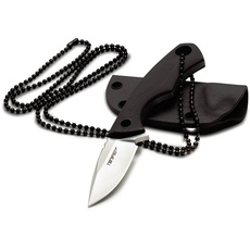 TONIFE HKT2018 Neck Knife Mini Outdoor Survival Taschenmesser, Feststehend EDC Messer, 43mm Tragbares Gerade Messer, Halsmesser mit Kydexscheide und Kugelkette, HKT2018