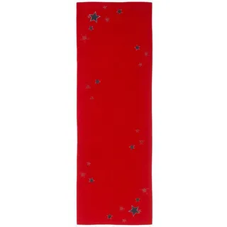 X-Mas Tischläufer , Rot , Textil , Stern , rechteckig , 40x100 cm , Oeko-Tex® Standard 100 , bügelleicht , Heimtextilien, Wohntextilien, Tischwäsche, Tischläufer