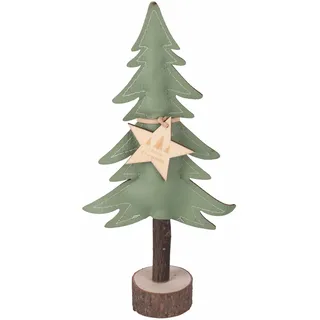 Villa d'Este Home Tivoli Dekorativer Weihnachtsbaum, Höhe 45 cm, aus Kunstleder und Holz, Xmas