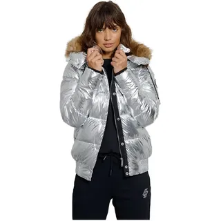 Superdry Metallic Toya Bomber Jacke - Silver Metallic - XS