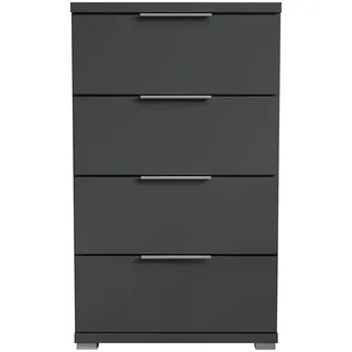 SchlafKONTOR Nachttisch Smilla 46 x 46 x 79 cm Schwarz
