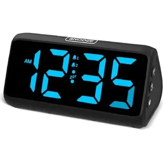 Lauter Wecker tiefe Schläfer, digitales LED-Display, Doppelalarm, 5 Helligkeitsdimmer, 4 Bände, Absperrspeicher, Nachttisch Kinder Teenager
