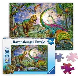 Ravensburger Kinderpuzzle - 12718 Im Reich der Giganten - Dinosaurier-Puzzle für Kinder ab 8 Jahren, mit 200 Teilen im XXL-Format