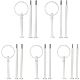 Mafagwre 5 Pack Etagere Stangen Set, Etagere Bausatz Vintage Metallstange, Mittellochausstech 2 Bis 3 Etage, Metallstangen Etagerenhalter Schwarz, Tortenständer Tortenhalter Für Obsttablett (Weiß)