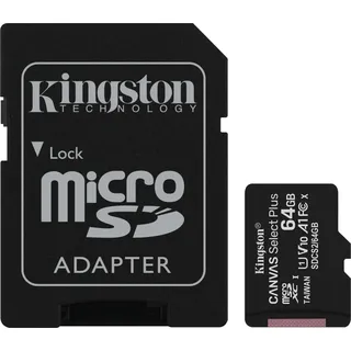 Canvas Select Plus microSD UHS-I A1 V10 + SD-Adapter 64 GB 3er Pack