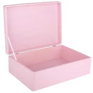 Creative Deco Holzkiste XL 40 x 30 x 14 cm 1-tlg. rosa