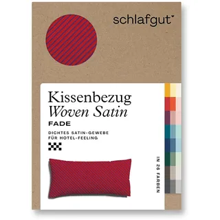 schlafgut Woven Fade Bettwäsche Kissenbezug einzeln 40x80 cm | red-deep-purple-deep - rot;lila