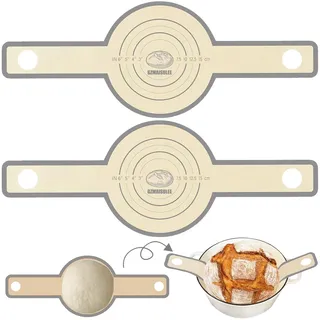GZMAISULEE MSL12 Silikon-Brotschlinge für Dutch Oven Liner, Brotbackmatten-Set, antihaftbeschichtet und hitzebeständig, wiederverwendbar, Brotbackwerkzeuge für die Übertragung von Sauerteigbrot (grau