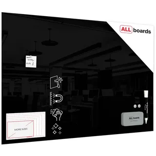 ALLboards Glas-Magnettafel 150,0 x 100,0 cm schwarz