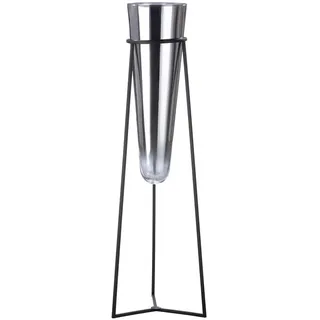 Gilde Vase mit Metallständer "Future" Vase silberfarben/Metallständer schwarz H: