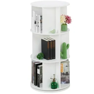 Relaxdays Bücherregal drehbar 50 x 104 x 50 cm Weiß