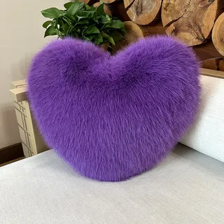 PlüschHerzkissen Waschbar Kissen Herz Kinderzimmer, Kuschelkissen Kinder Herzform Dekokissen Kopfkissen Kissen Zierkissen, Plüsch Kinderkissen für Kinderzimmer Sofa Dekoration (Lila,40x50 cm)