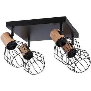 Paulmann Lanka 4-flammig quadratisch schwarz Holz Metall