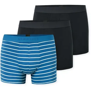 Boxer SCHIESSER "95/5 Multipacks", Herren, Gr. 4, sortiert 9, Single Jersey, Obermaterial: 95% Baumwolle, 5% Elasthan, körpernah, Unterhosen Boxer, ohne Eingriff, softer Logo-Webgummibund