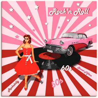 Artland Wandbild »Rock'n Roll die 50er Jahre« Auto 1 Stk. tlg. als Alubild, Outdoorbild, Leinwandbild, Poster, Wandaufkleber, pink