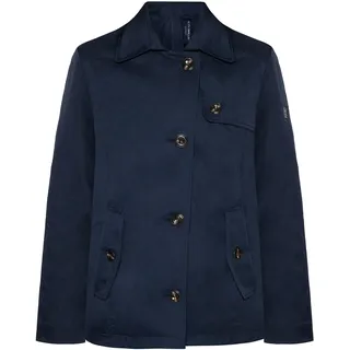 Kurzjacke BETTY BARCLAY "Kurzmantel mit Kragen", Damen, Gr. 36, blau (dunkelblau), Obermaterial: 60% Polyester PES. 40% Polyamid PA., Jacken Kurzjacke