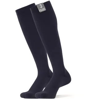 360 Relief Kompressionsstrümpfe Damen und Herren - Stützstrümpfe | 3 Paare Kompressionssocken für Sport, Laufen, Flug, Reise, Joggen, Radsport - Reisestrümpfe L/XL Schwarz