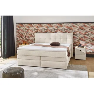 Jockenhöfer Boxspringbett JOCKENHÖFER GRUPPE "Amy", beige (beige 426, 07), L:217cm, Bezug Bett: Cordstoff (100% Polyester);Topper und Matratzenspiegel: 100% Polyester, Komplettbetten, Boxspringbett, mit Bettkasten und Kaltschaum-Topper, erhältlich in 140 & 180cm 