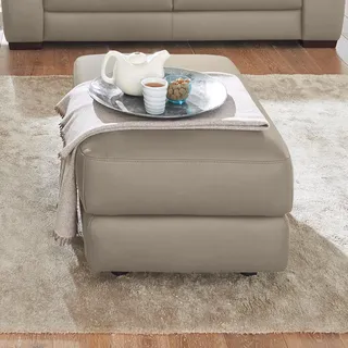 Calia Italia Hocker »Gaia, hochwertiger, edler Lederhocker mit erstklassigem Sitzkomfort«, beige