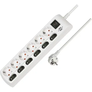 Brennenstuhl Steckdosenleiste 6-fach 2 m Weiß 1 St.