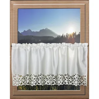 HOSSNER - ART OF HOME DECO Querbehang »Rießersee« Stangendurchzug 1 Stk. tlg. mit Ausbrenner-Stickerei, beige