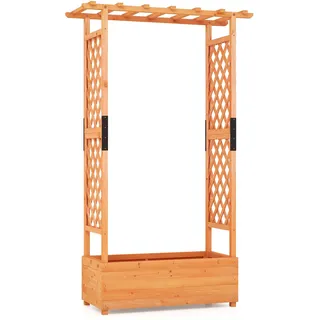 Fantask Hochbeet mit Rankgitter 110 x 44 x 182 cm Orange