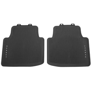 Volkswagen 3J006151282V Gummi Fußmatten Premium Allwettermatten 2X Gummimatten hinten, schwarz, mit Passat Schriftzug