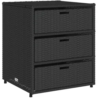 vidaXL Gartenschrank Schwarz 55x59x69 cm Poly Rattan