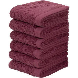 my home Gästehandtücher »Regona, Gästehandtücher 30x50cm, flauschig und weich, 500 gr/m2« Premium Handtücher mit Bordüre, Set, 100% Baumwolle, 5 Jahre Garantie, rot