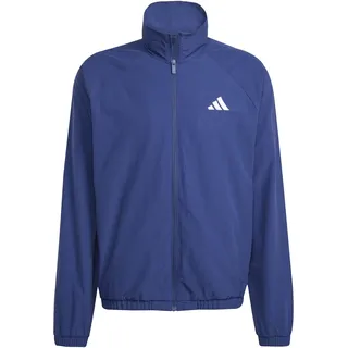 adidas Essential Small Logo Windbreaker Coat, Dark Blue/White, S