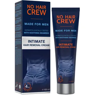 NO HAIR CREW Intim-Enthaarungscreme für Männer – Sanfte Haarentfernung ohne Rasurbrand, ideal für die empfindliche Haut im Intimbereich, dermatologisch getestet, 100 ml