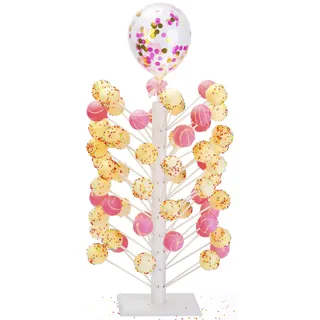 Nangor Nangor Holz-Cake-Pop-Ständer – 60-Loch-Lollipop-Halter aus Holz, Süßigkeiten-Tischdisplay, dekorativer Dessert-Ständer für Hochzeit, Geburtstag, Babyparty, Partys – robust und einfach zu montie