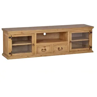 Mexico TV-Kommode mit Glas Massivholz Pinie  Mexiko Möbel Mexikanisch