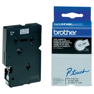 Brother Schriftband TC-291 / original PTouch (0.90 cm, schwarz