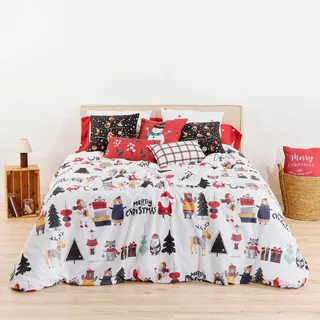 Belum Bettbezug für Weihnachten, 50% Baumwolle, 50% Polyester, Bettbezug mit Knöpfen Lappland 17, 200 x 200 cm