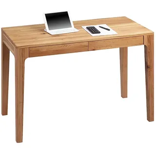 M2 Kollektion Kona – Hochwertiger Schreibtisch/Sekretär, 110x55x76 cm | Massivholz Wildeiche, geölt | 2 Schubladen mit Soft-Close | Ergonomisch, stabil & vielseitig | Pflegeleicht