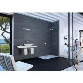 Hüppe Xtensa Walk-In-Dusche mit Schiebetür rechts 120 x 200 cm silber/Klarglas XT0203069322