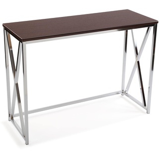 Versa Modena Schmales Möbelstück für den Eingangsbereich oder Flur, Moderner Konsolentisch, Maßnahmen (H x L x B) 76 x 40,5 x 106,5 cm, Holz und Metall, Farbe: Braun