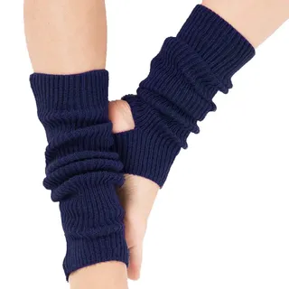 Tukistore Damen Mädchen Ballettstulpen mit Fersenloch Tanzen Stulpen Ballettstulpen Beinwärmer Ballett Stulpen Legwarmer Armstulpen,Einheitsgröße (schwarz)